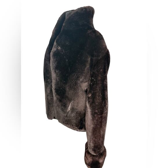 Vtg 50s Fur Coat Swing Style Rolled Cuff Womens Size M Hollywood Glam Mad Men - Picture 5 of 10